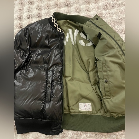 7 Moncler Fragment Reversible Printed Shell Down Bomber Jacket Sz 2/M - Picture 8 of 15